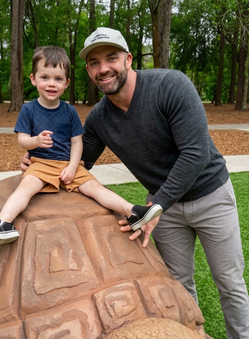Greg and son at turtle park